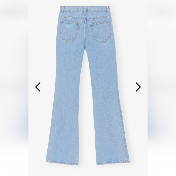GANNI Denim Betzy High Rise Bootcut Jeans Organic Cotton  Blue Stone 26W/32L 90s - Picture 4 of 8